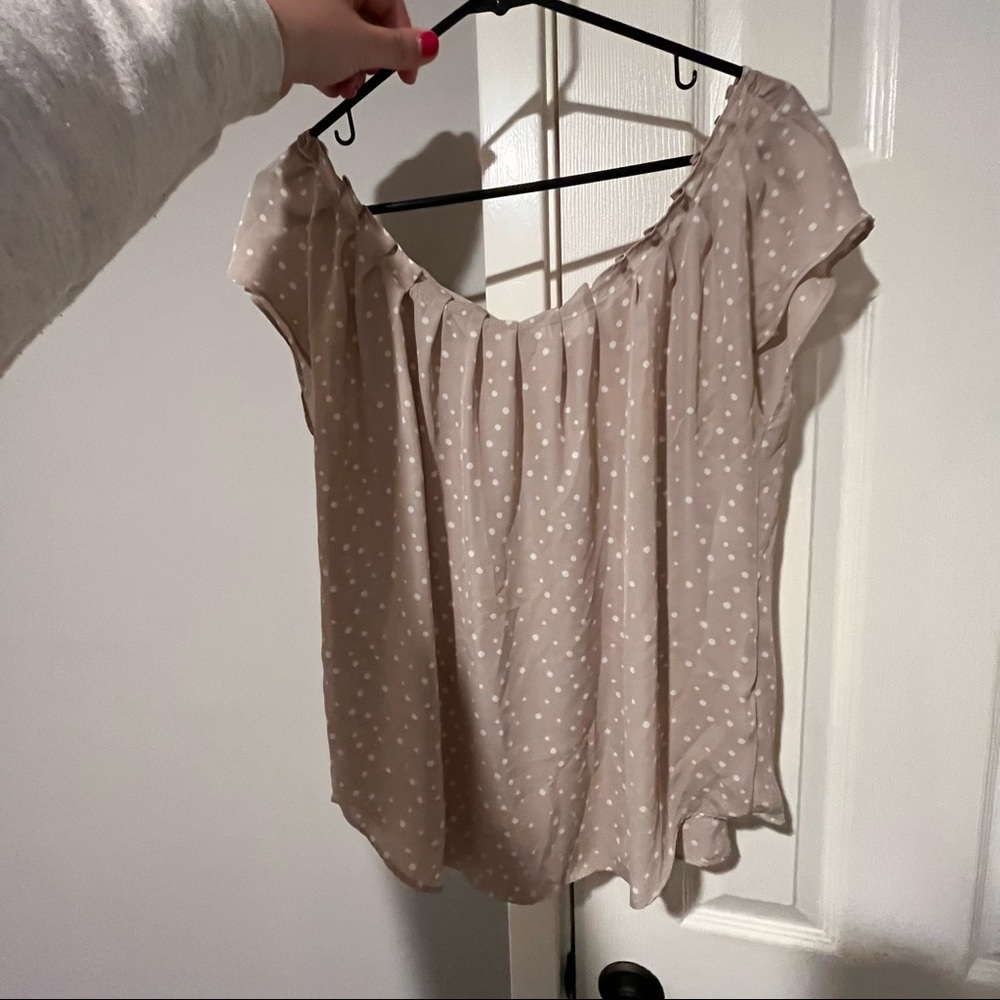 Lauren Conrad Polka Dot Blouse Size M